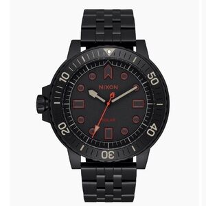 Nixon STINGER 44 Black and red Watch unisex All Black / Lum A1402-1256-00 NWT